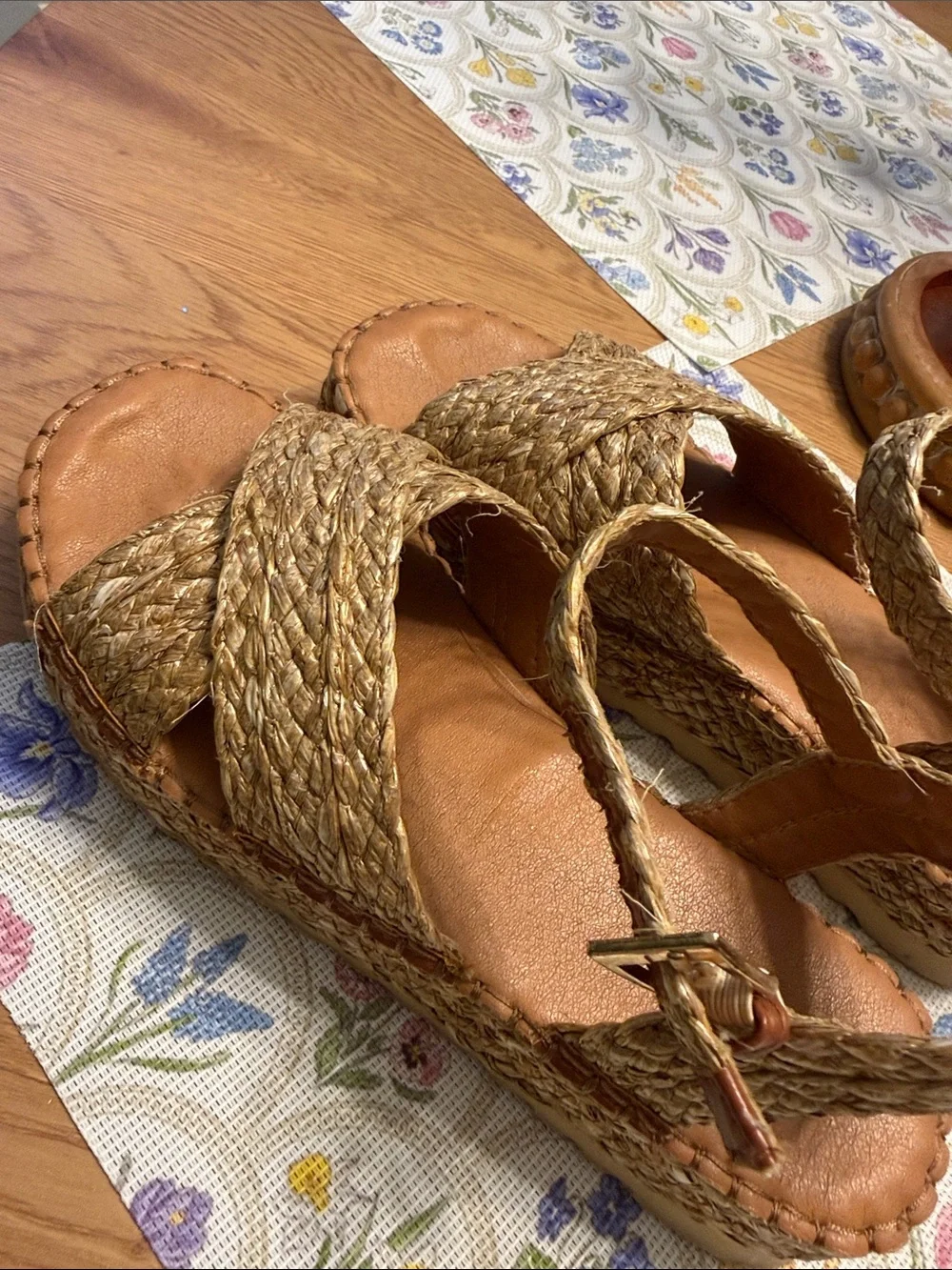 BEACH brand Woven Metallic Platform Sandals - Gold